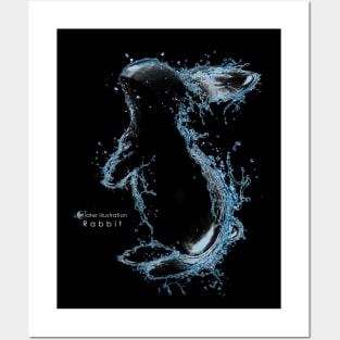 Water illustration “Rabbit“ Posters and Art